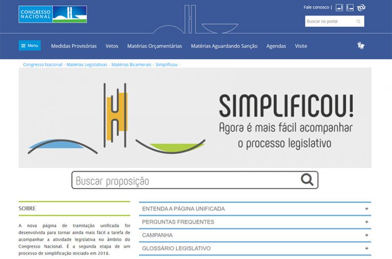 Senado e Câmara lançam portal conjunto para informar tramitação de projetos
