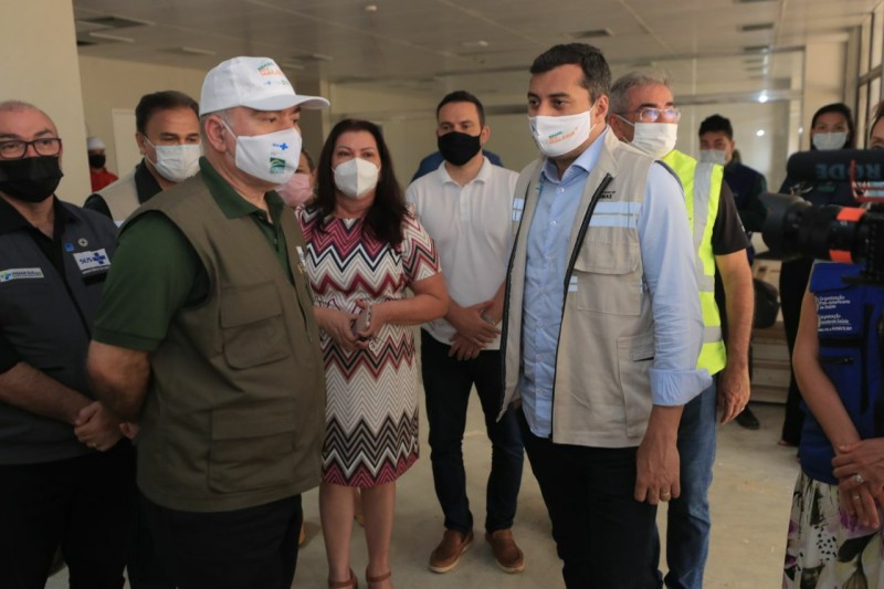 Wilson Lima e ministro da Saúde visitam obra do novo Hospital da FHemoam