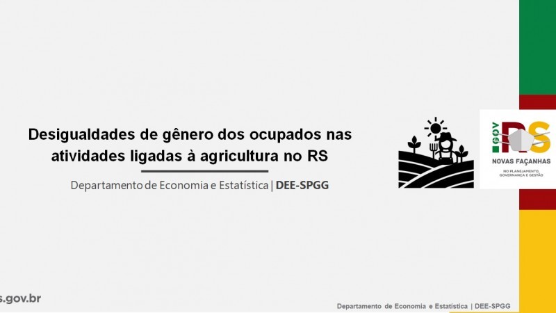 Estudo do DEE/SPGG aponta desigualdade de gênero nas atividades ligadas ao campo no RS